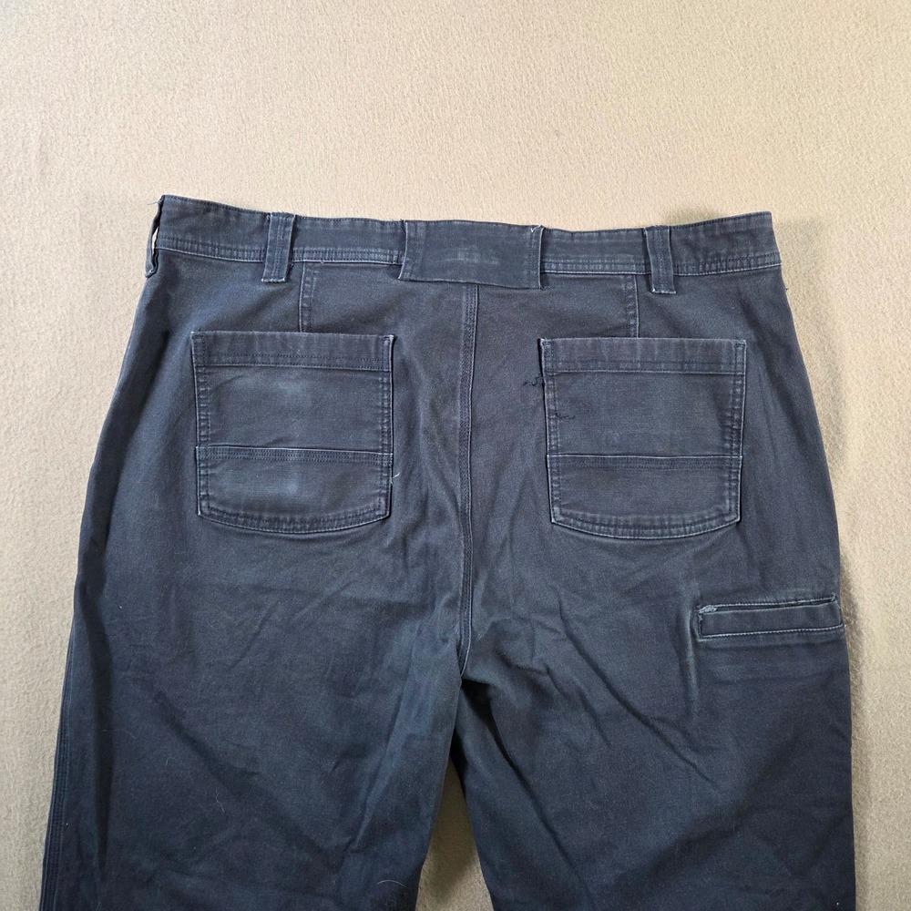 Duluth Trading Co Pants Mens 38x32 Navy Canvas Flex Fire Hose Workwear Straight - Picture 7 of 7